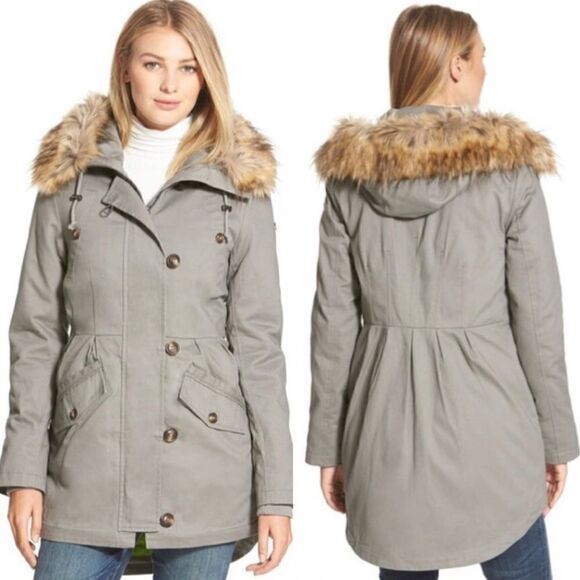 Sam Edelman Twill Pleat Skirt Parka - Picture 1 of 8